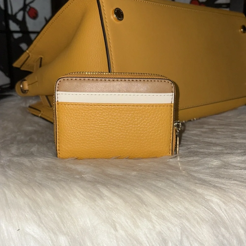 Michael Kors Medium HAMILTON Satchel/JET SET TRAVEL Card Case Wallet 2pc Set - Picture 8 of 8